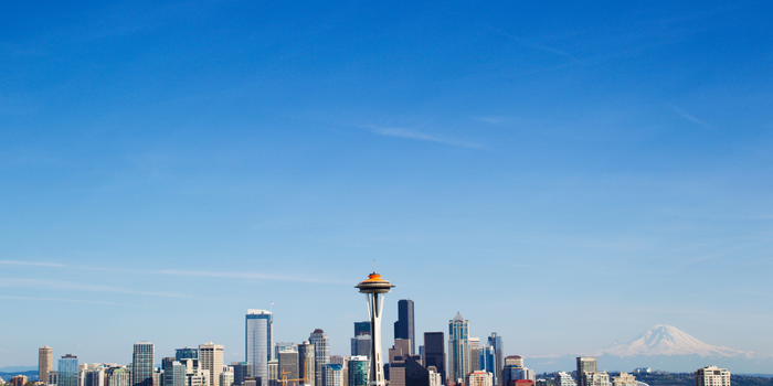 Seattle city skyline on a clear, sunny day