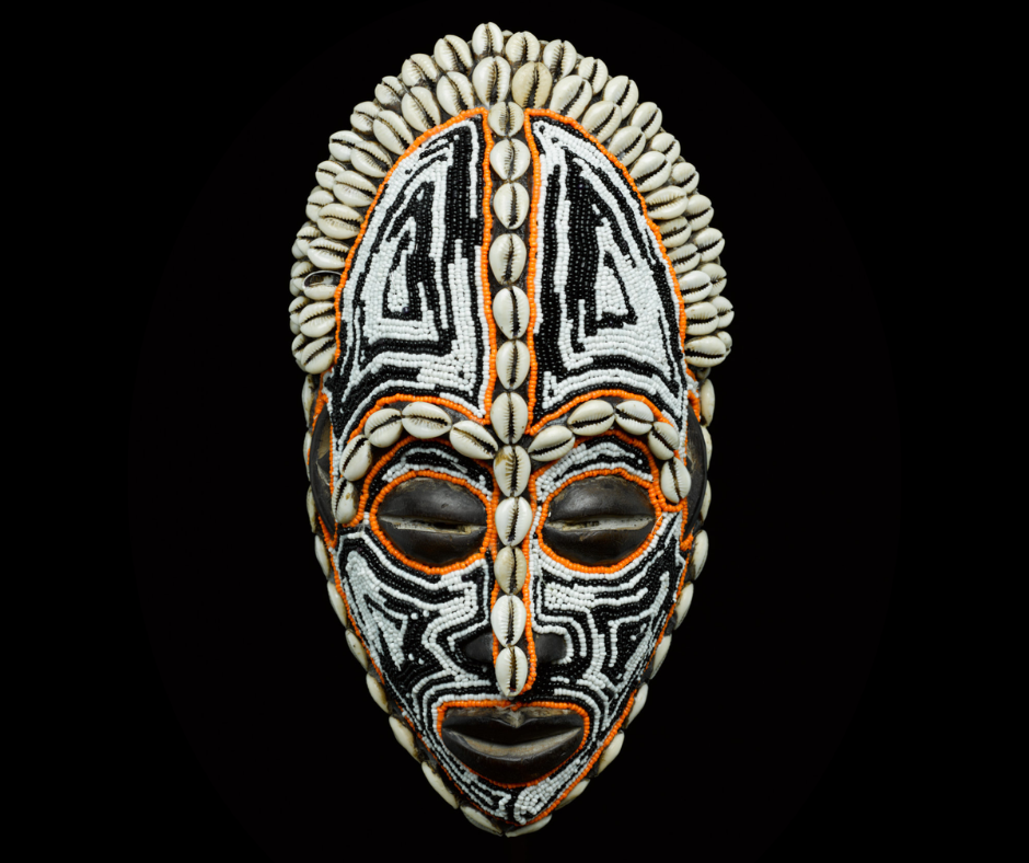 A beaded African mask