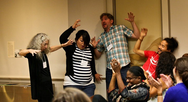 3 actors performing a routine