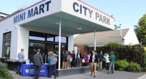 Community event held outside Mini Mart City Park.