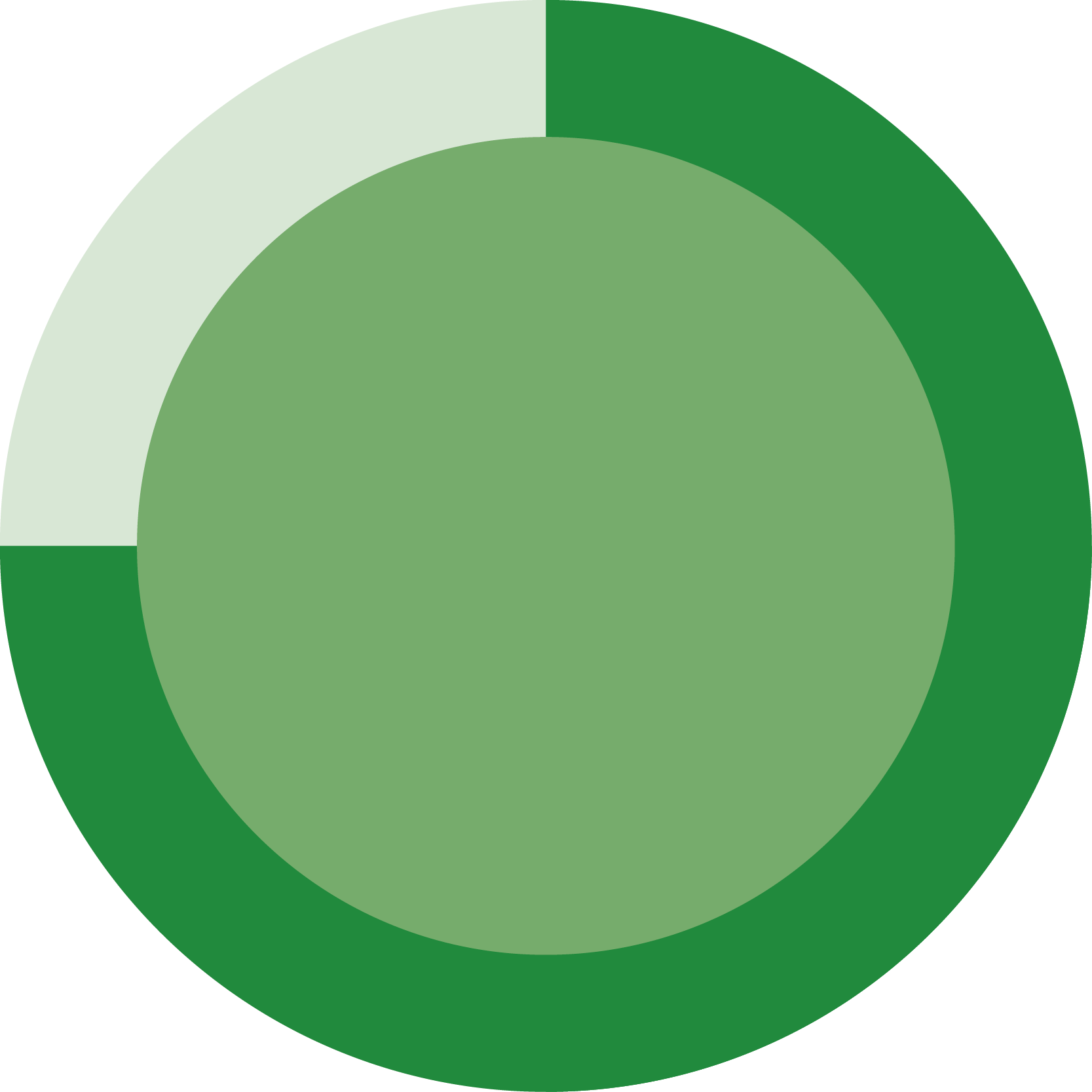 Circle chart showing half progress