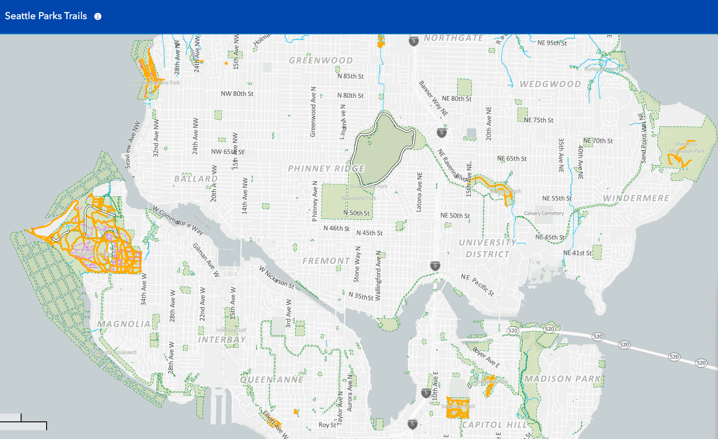 Click or tap to open an interactive GIS map of Seattle's trail system in a new frame,