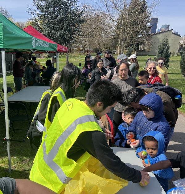 Career Explorations participants organize the springtime Egg Hunt.