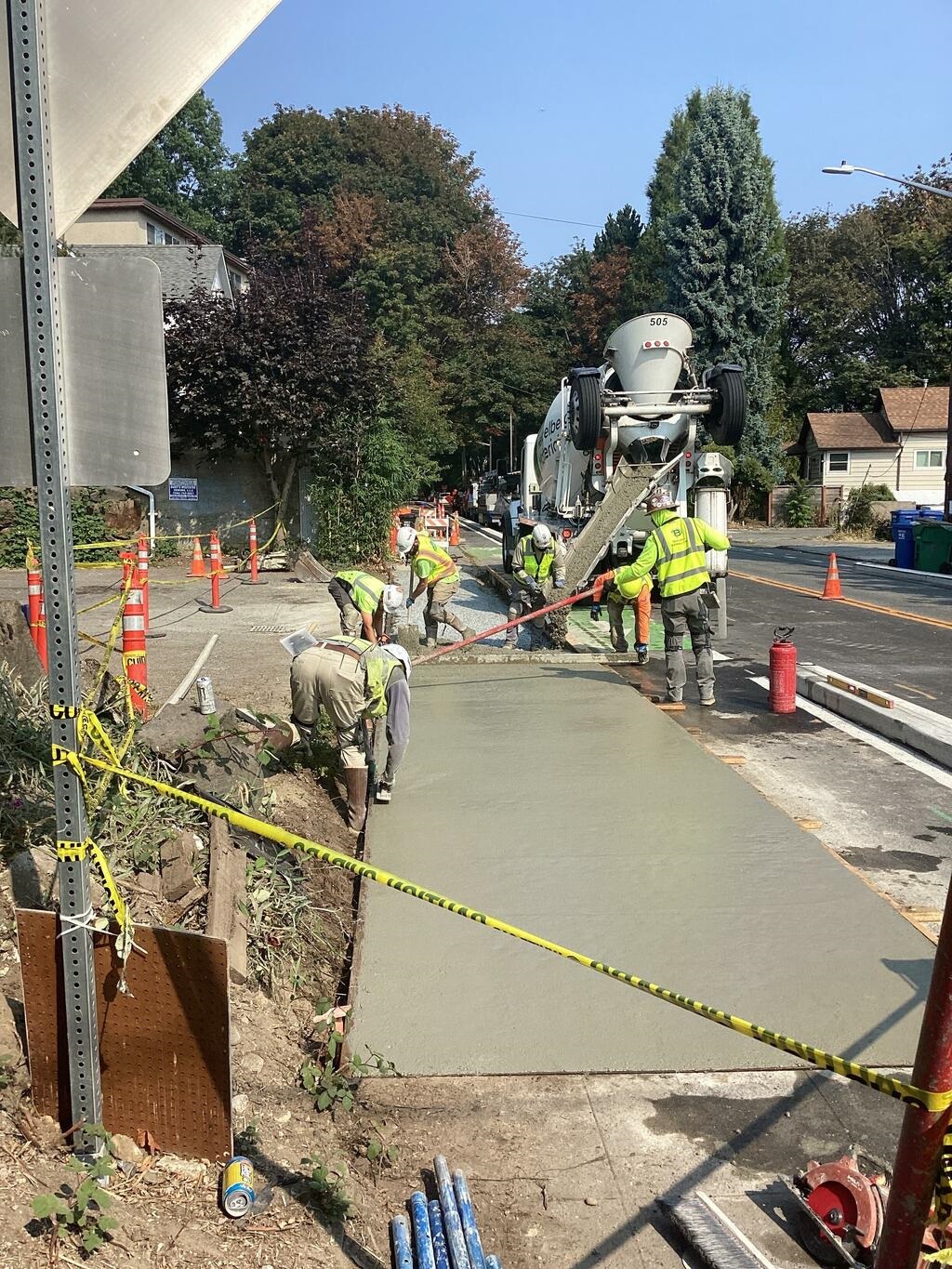 Crews replacing sidewalks on 15th Ave S near S Atlantic St