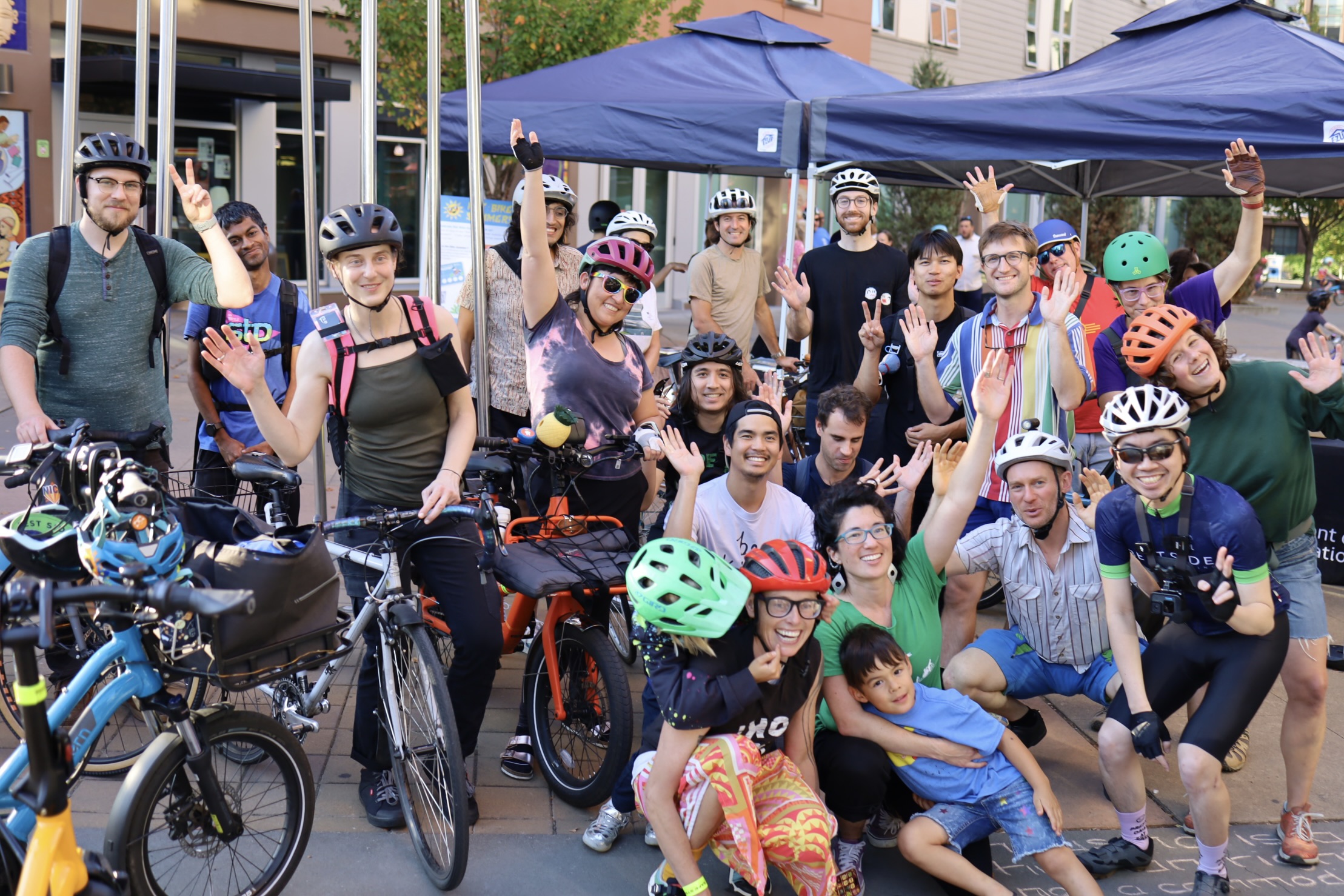Group riders before they rode on the new bike lanes up to the Dr Jose Rizal Bridge.