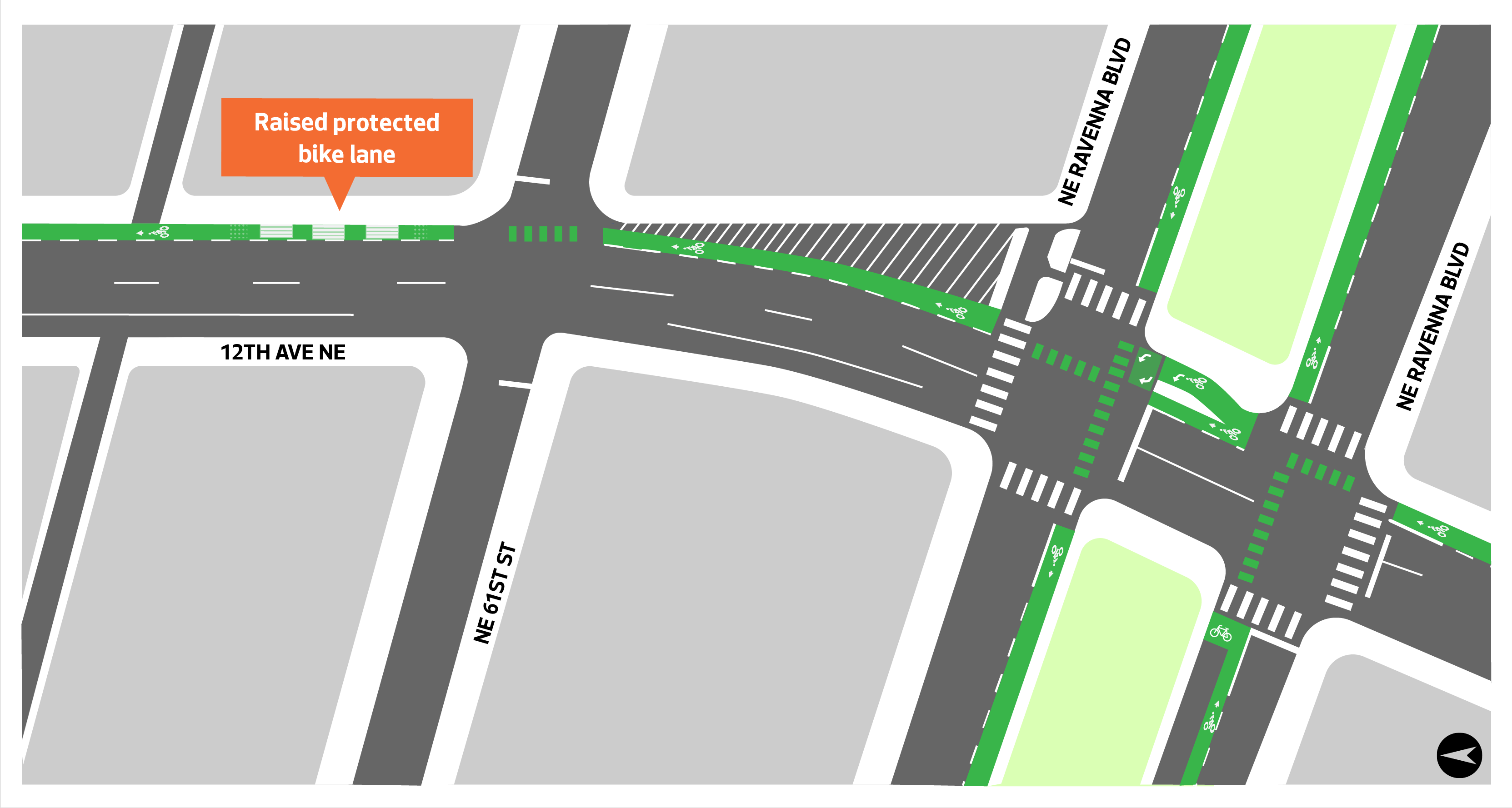 Project design at 12th Ave NE between NE Ravenna Blvd & NE 61st St