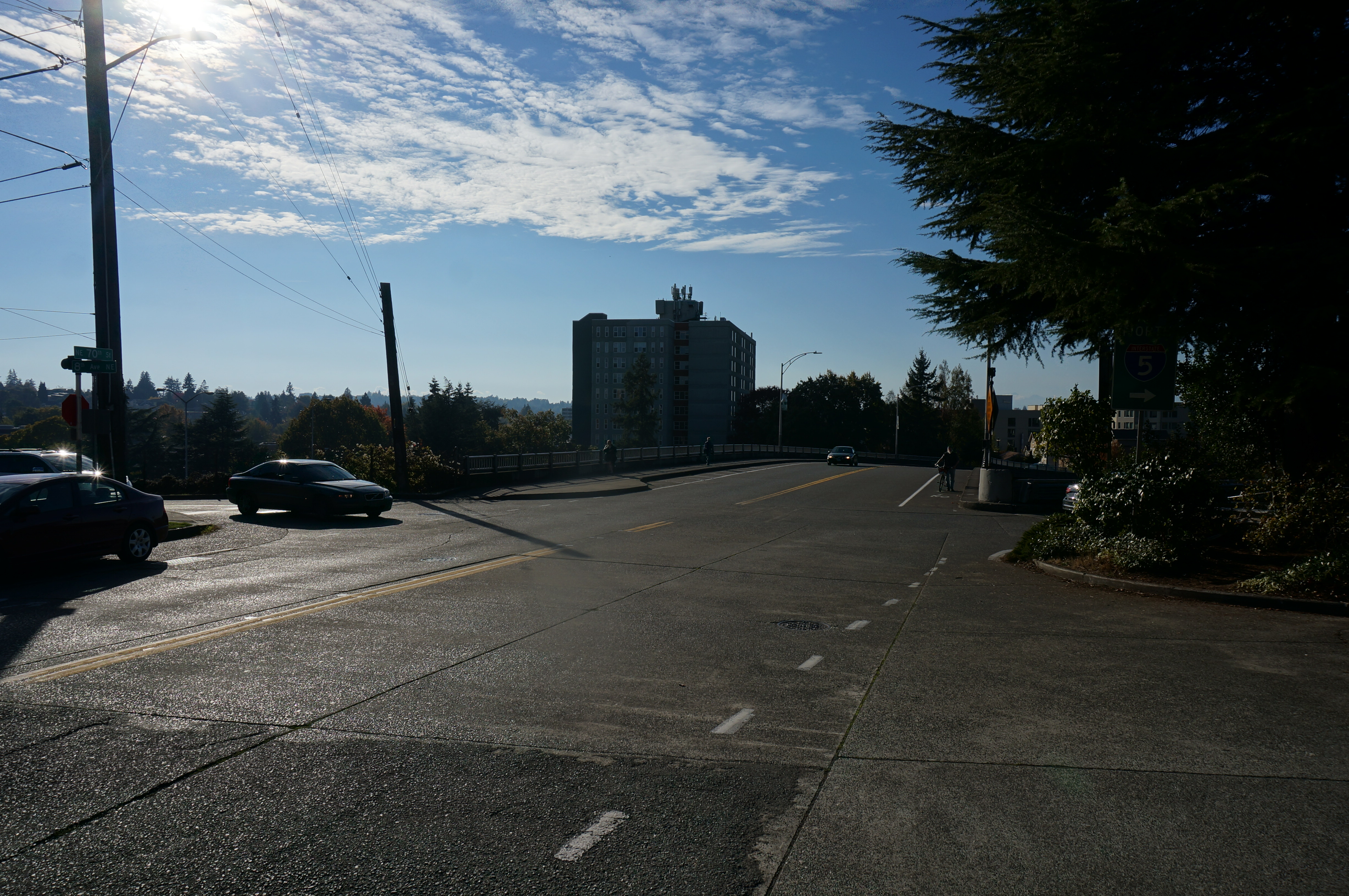 Photo showing intersection of 8th and NE 70th St before crossing improvements