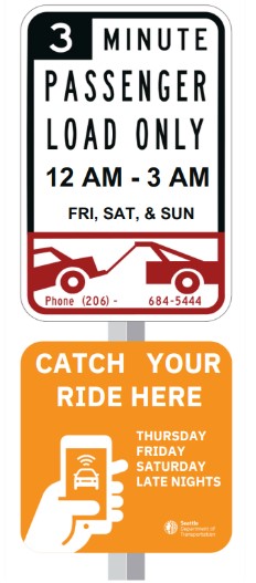 Illustration of Catch Your Ride Pick up Location Signs