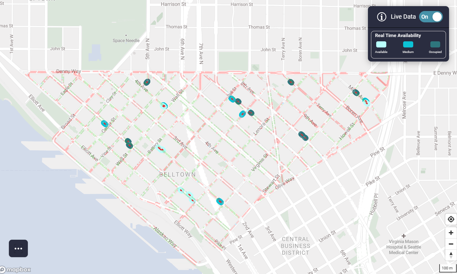 Screenshot of the CurbIQ web map