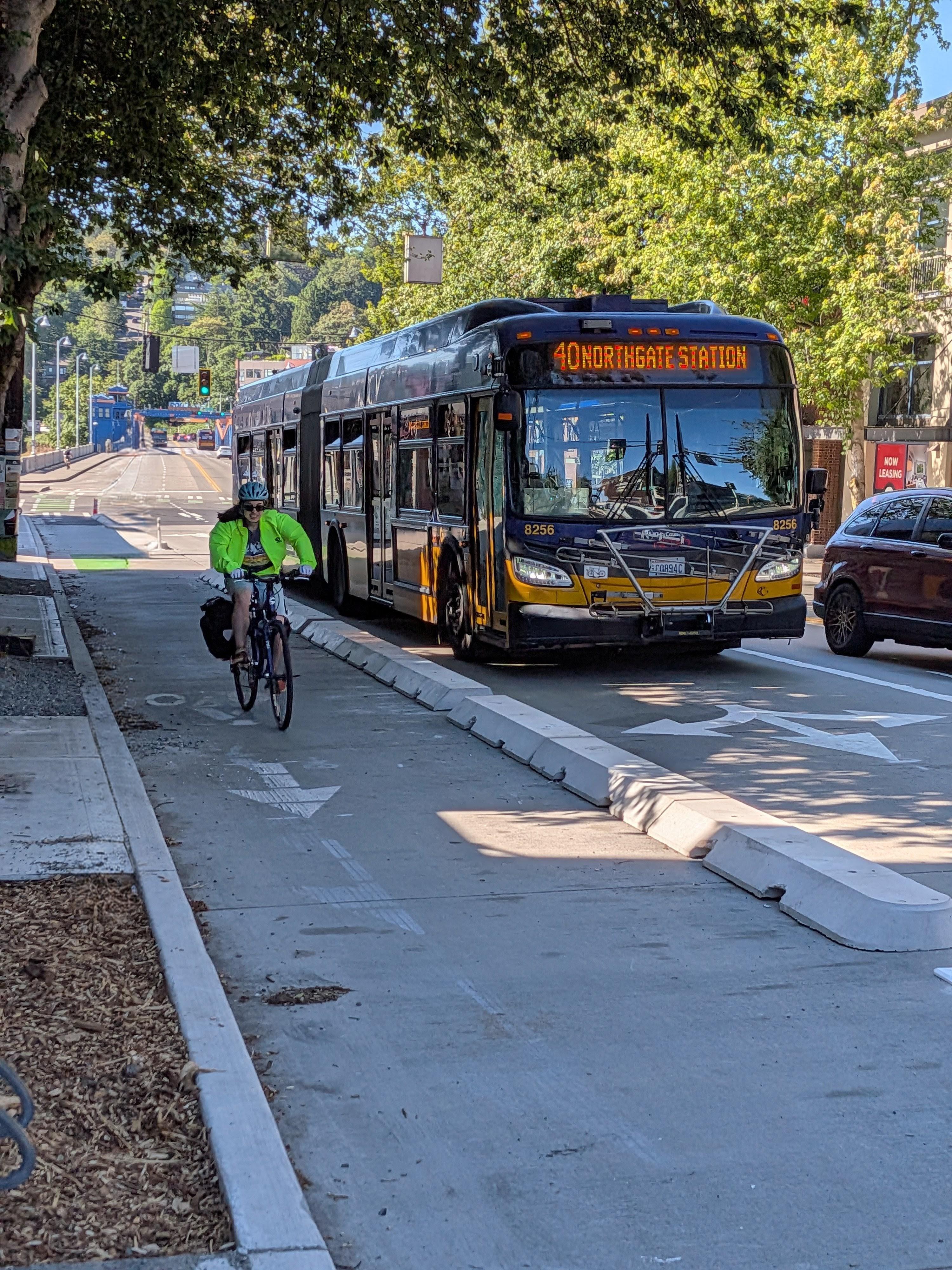 Protected Bike lane on Fremont Ave between N 34th St and N 35th St