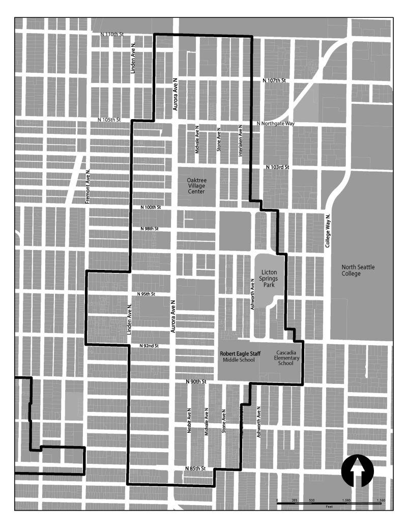 Map of Aurora Licton Drainage & Sewer Area Plan.