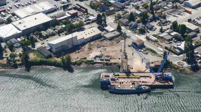 Aerial view of facility site in South Park.