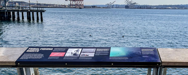 An example of interpretive signage along the waterfront