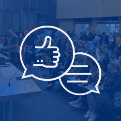 Public comment graphic with icons