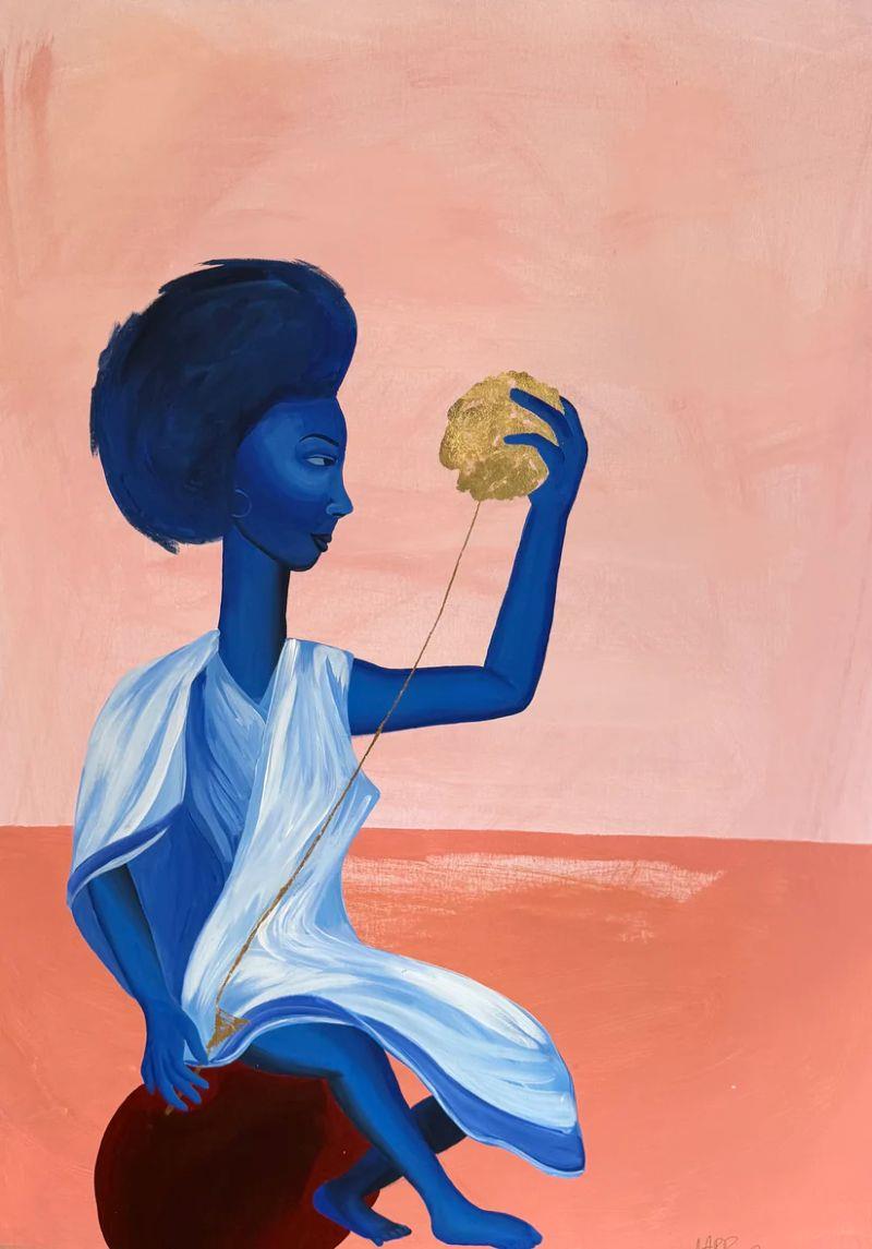 The Weaver by Jonarra Swanson. Original painting made of acrylic paint and oil pen on canvas.