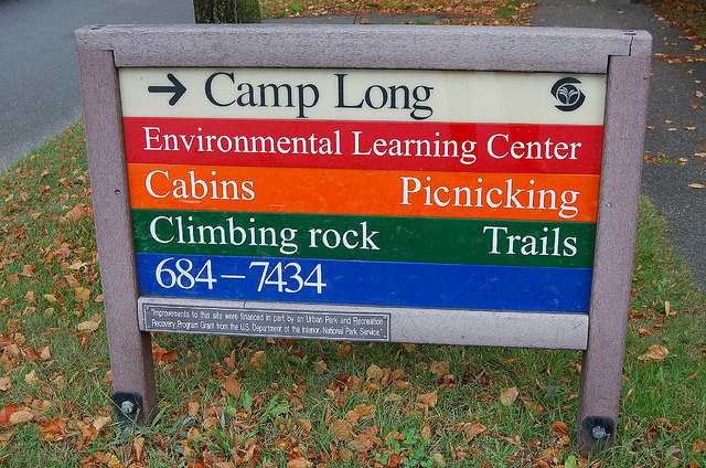 Camp Long - rainbow sign