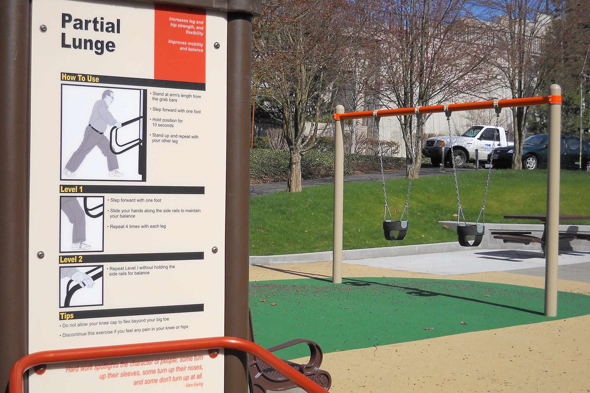Atlantic Street Park fitness equipment sign