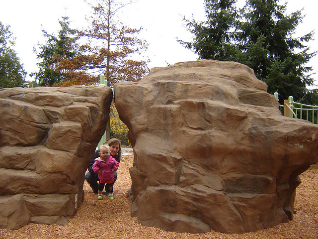 Bayview Playground climbing rocks
