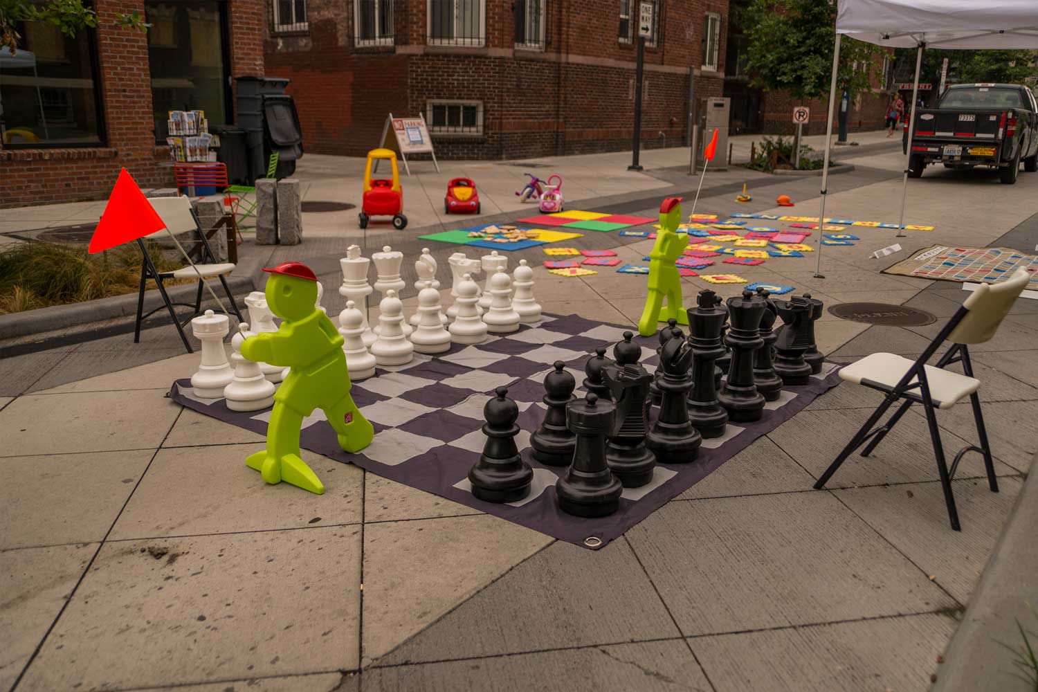 Game area set up at Bell Street Park - Photo by TIA International Photography