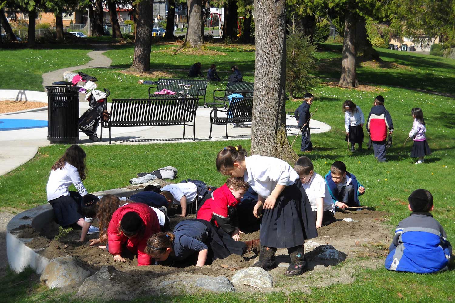 Children playing at Brighton Playfield - photo by Laurel Mercury