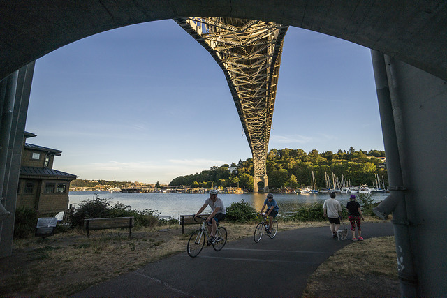 Cheshiahud Lake Union Loop under bridge