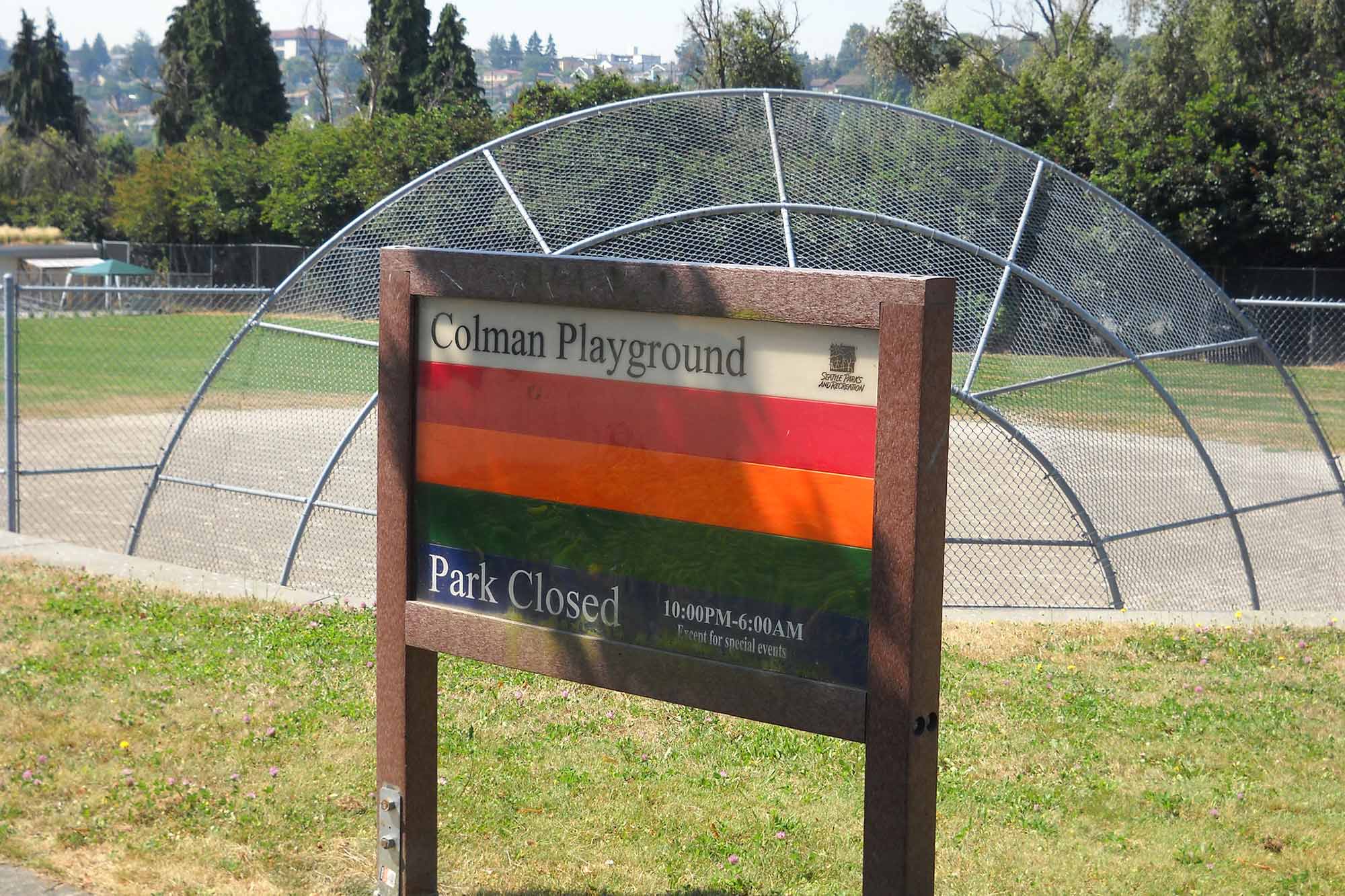 Colman Playground sign - Photo by Laurel Mercury