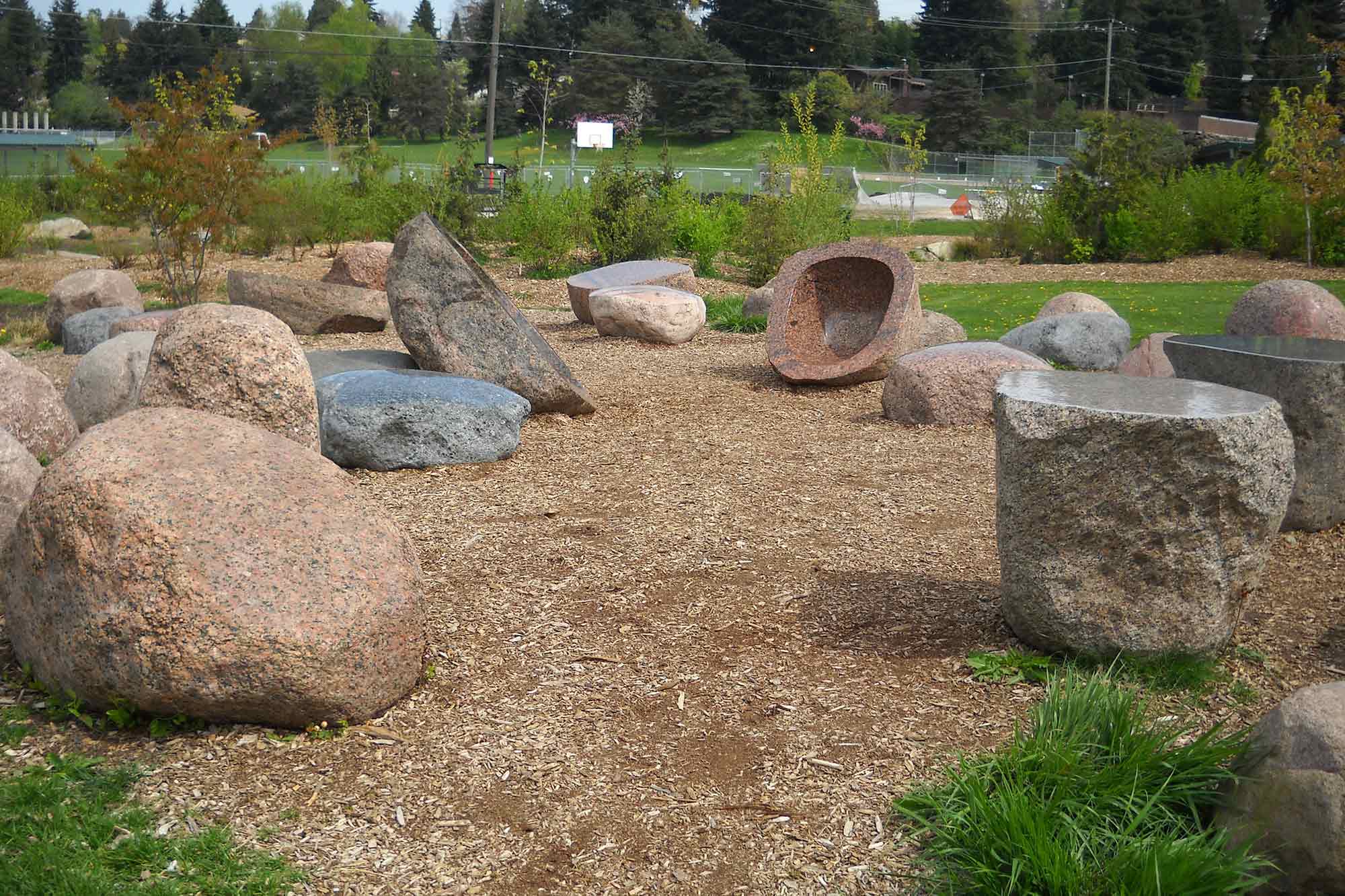 Dahl (Waldo J.) Playfield rocks - Photo by Laurel Mercury