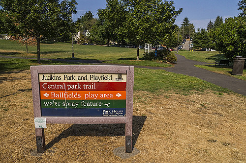 Judkins Park and Playfield park sign