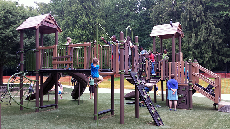 Children enjoy the play area