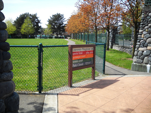 University Playground park sign