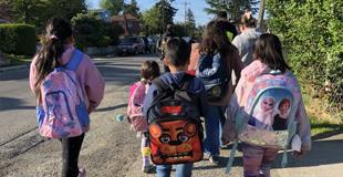 Children walking to school 