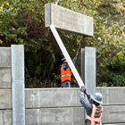 Finishing the retaining wall panels 