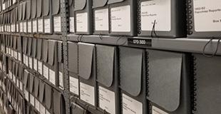 Close up shot of archive folders 
