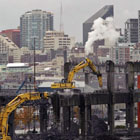Demolition of the viaduct. 