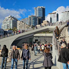 People enjoying Overlook Walk on opening day